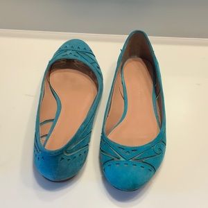Turquoise flat suede